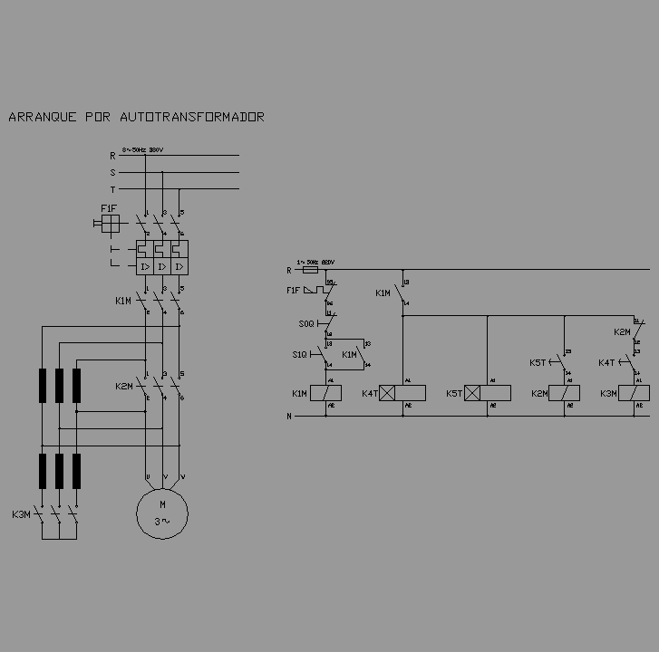 Bloque Autocad Arranque por autotransformador.